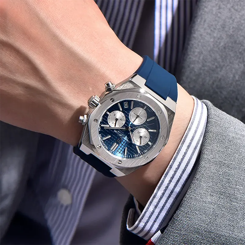 Pagani Design Royal Oak Quartz Blue Dial Men's Watch- PD-1707